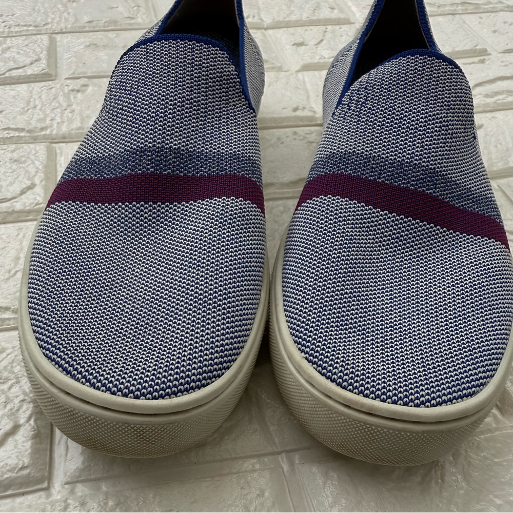 Rothy's Slip On Sneakers Reflective Stripe Sneaker Light Blue Size 10 - Picture 8 of 9